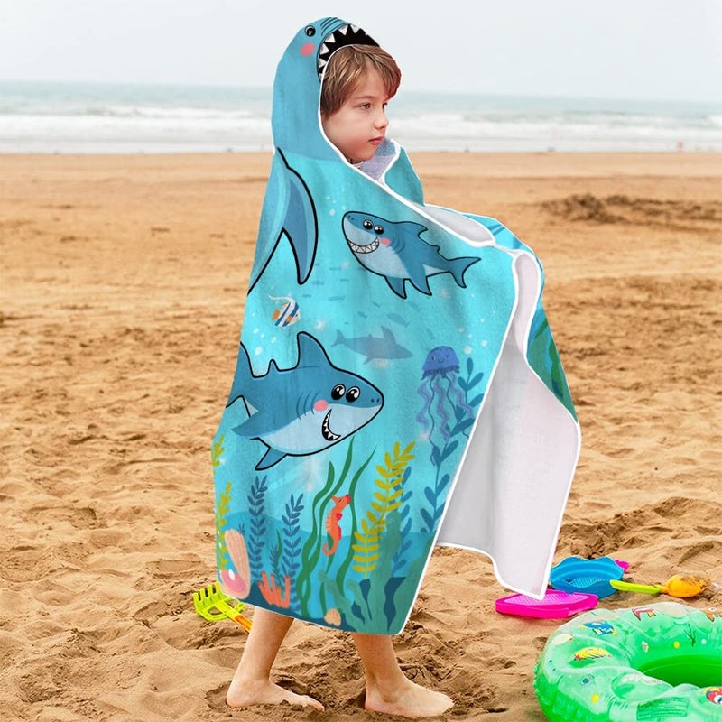Bonsai Tree Mermaid Beach Towel, Mermaid Towel for Girls with Hood, Mermaid Tail Hooded Towel for Kids 30" x 50", Pink Mermaid Scales Microfiber Absorbent Soft Bath Towel Poncho Bathrobe for Swin Pool - Image 2