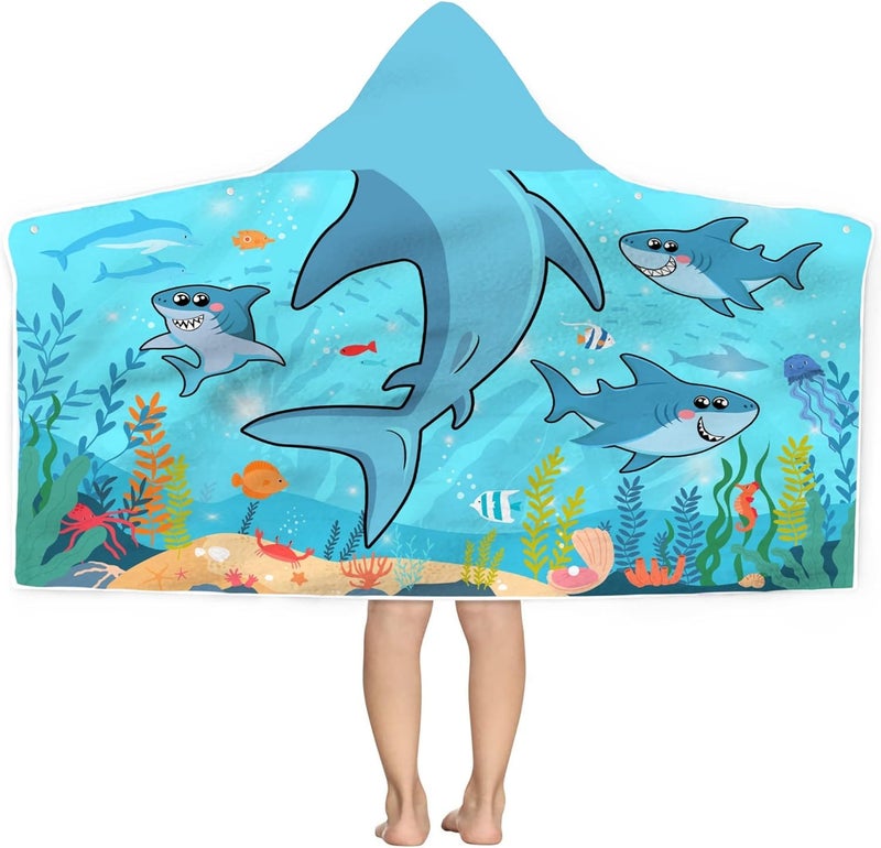 Bonsai Tree Mermaid Beach Towel, Mermaid Towel for Girls with Hood, Mermaid Tail Hooded Towel for Kids 30" x 50", Pink Mermaid Scales Microfiber Absorbent Soft Bath Towel Poncho Bathrobe for Swin Pool - Image 1