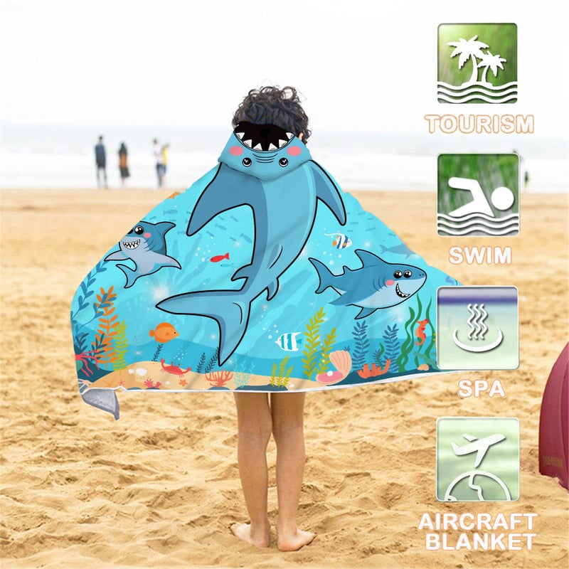 Bonsai Tree Mermaid Beach Towel, Mermaid Towel for Girls with Hood, Mermaid Tail Hooded Towel for Kids 30" x 50", Pink Mermaid Scales Microfiber Absorbent Soft Bath Towel Poncho Bathrobe for Swin Pool - Image 3
