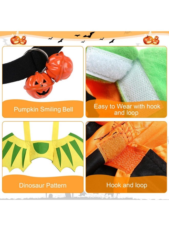 Reginary 4 Pieces Halloween Costumes for Cat, Pumpkin Cape for Cat, Cute Pumpkin Cat Hats, Cat Bat Wings with Bell, Halloween Costume for Puppy Cat Cosplay Dress up Accessories  - Image 3