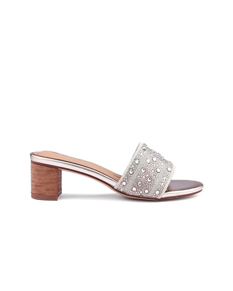 كابلي صندل مسطح نسائي سهل الارتداء مزين بالخرز