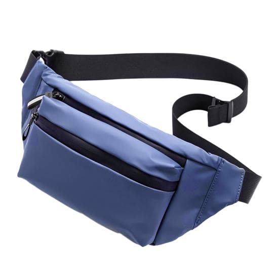 Ketmart Waist Pack Travel Handy Hiking Zip Pouch Document Money Phone Belt Sport Bag for Men and Women and Adult Leather (Navi Blue) - Image 1