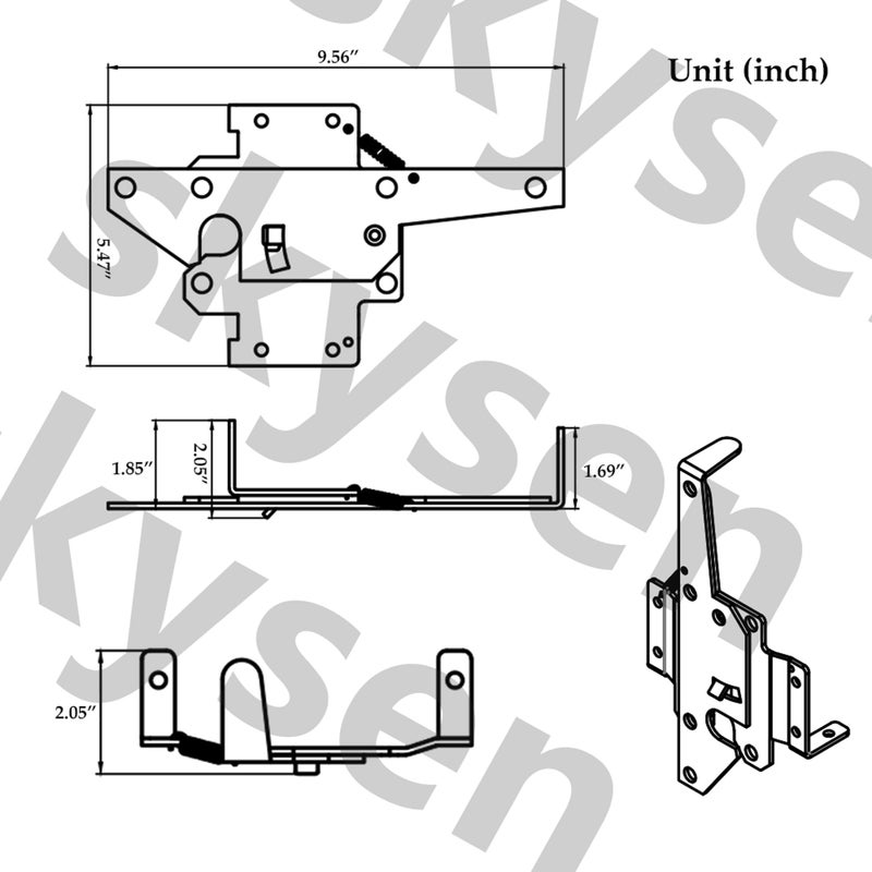 skysen Carbon Steel Vinyl Wood Fence Post Mount Gate Latch(2066-cs-p) - Image 5