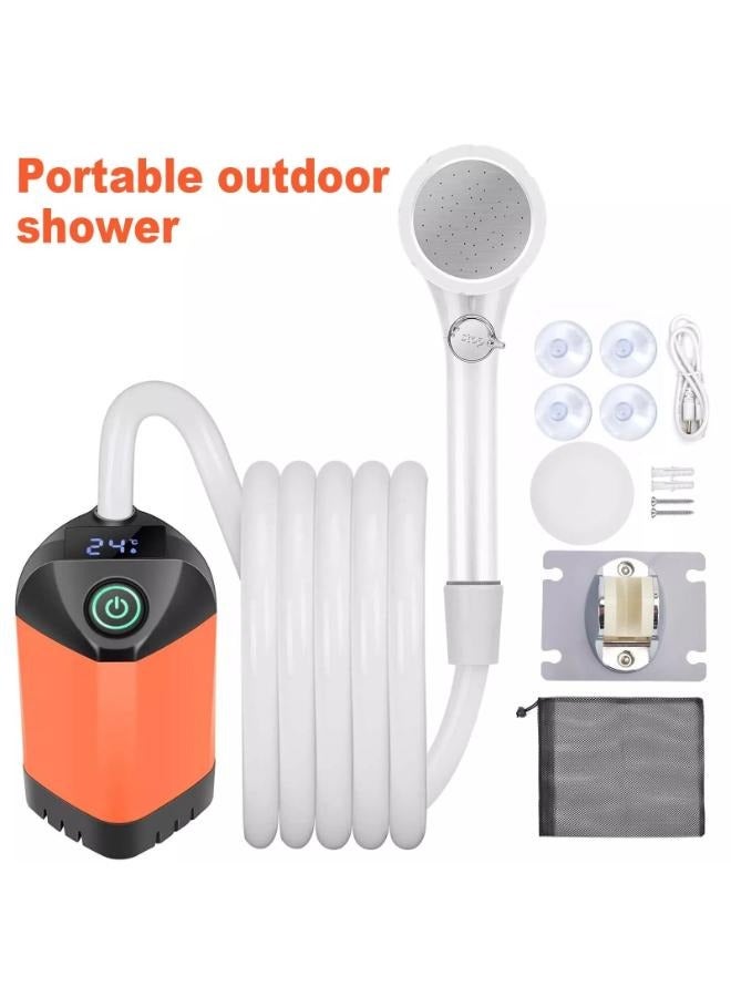 Outdoor Camping Shower Portable Electric Shower Pump Waterproof Outdoor Shower with Digital Display for Camping Hiking Travel - Image 1