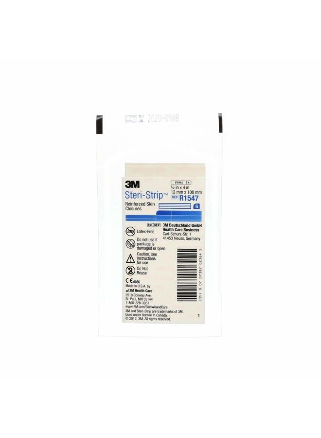 STERI-STRIP 3M Steri-Strip Elastic Skin Closures - 1/2" x 4" - 6 strip envelope - - Box of 50 - Image 2