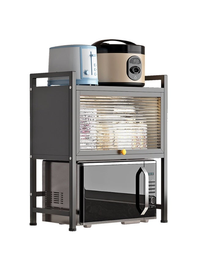 In-House Heavy Duty Microwave Oven Shelf DR-8936 – Stylish Black and White Kitchen Rack with 3-Tier Storage, Perfect for Organizing Appliances, Maximizing Counter Space, and Enhancing Kitchen Efficiency and Clean Layout - Image 1