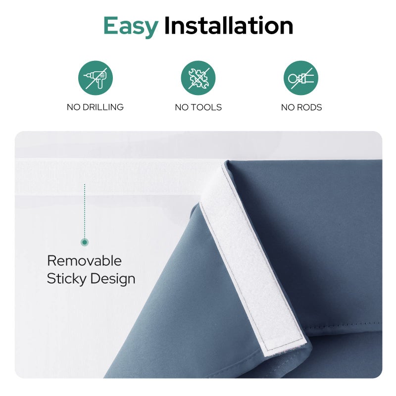 هوم أيدياز Homideas French Door Stretains خصوصية باب نافذة باب الستائر 12 × 68 بوصة تعتيم ظلال الباب الفرنسية للباب الزجاج - Image 2