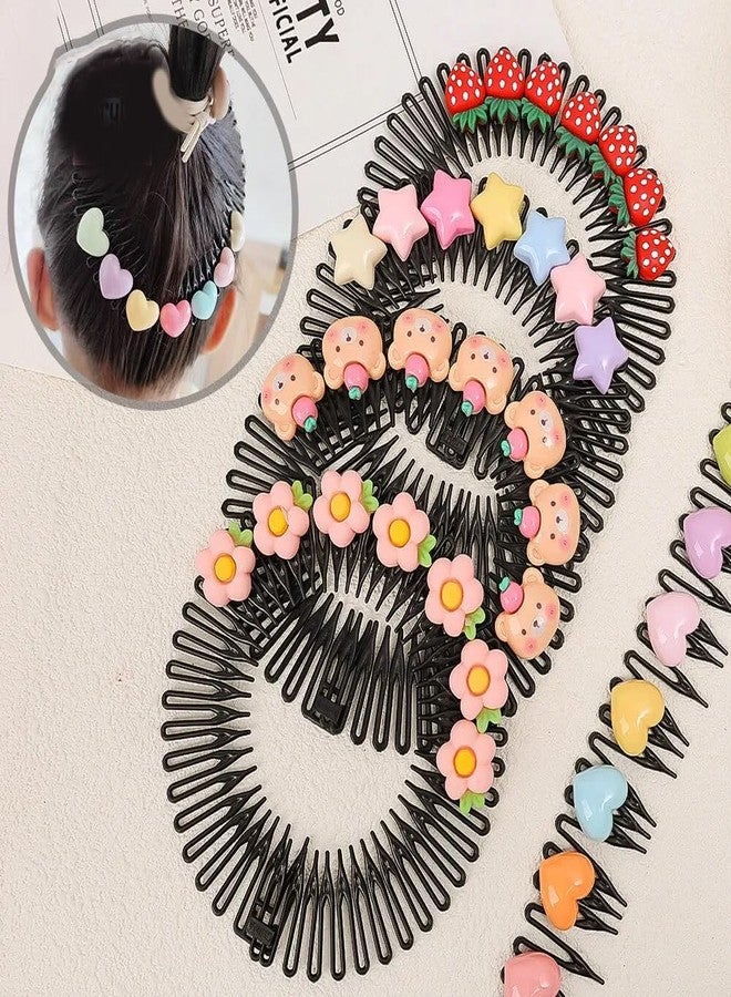 DORMITORRY Cute Cartoon Children's Hair Accessories hair comb, Flexible Circle Comb, Non Slip Tooth Hairband, Hair Band, Zig Zag Flexible Plastic Circle Cartton Comb, Zigzag comb, 1 pc - Multi Design. - Image 3