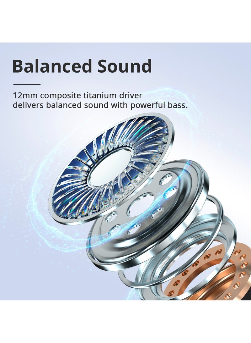 ترونسمارت سماعات أذن لاسلكية ترونسمارت سونفي R4 بتقنية بلوتوث 5.3، صوت ستيريو هاي فاي مع مشغلين مزدوجين، صوت جهير عميق، حجم صغير، وقت تشغيل يصل إلى 27 ساعة للموسيقى والمكالمات والرياضة والتلفزيون، لون بيج - Image 2