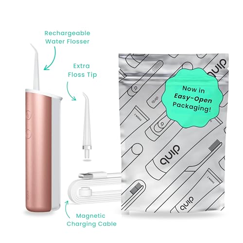quip Water Flosser with Replacement Tip - Cordless Water Flosser with Adjustable Pressure - Teeth Cleaner Pick with 360 Degree Rotating Replaceable Tip, Rechargeable Water Dental Pick - Copper - Image 2