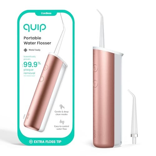 quip Water Flosser with Replacement Tip - Cordless Water Flosser with Adjustable Pressure - Teeth Cleaner Pick with 360 Degree Rotating Replaceable Tip, Rechargeable Water Dental Pick - Copper - Image 1