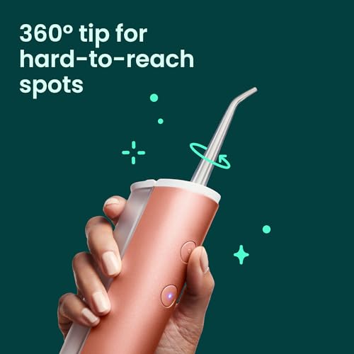quip Water Flosser with Replacement Tip - Cordless Water Flosser with Adjustable Pressure - Teeth Cleaner Pick with 360 Degree Rotating Replaceable Tip, Rechargeable Water Dental Pick - Copper - Image 3