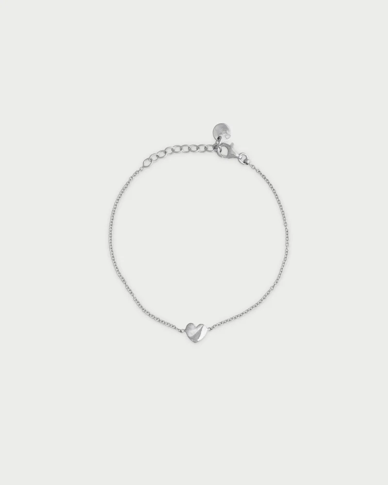Rue Des Mill Bracelet rounded central subject - heart - rhodium