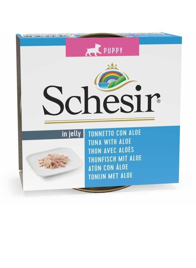 Schesir Tuna With Aloe Can Wet Food For Puppies - Image 1