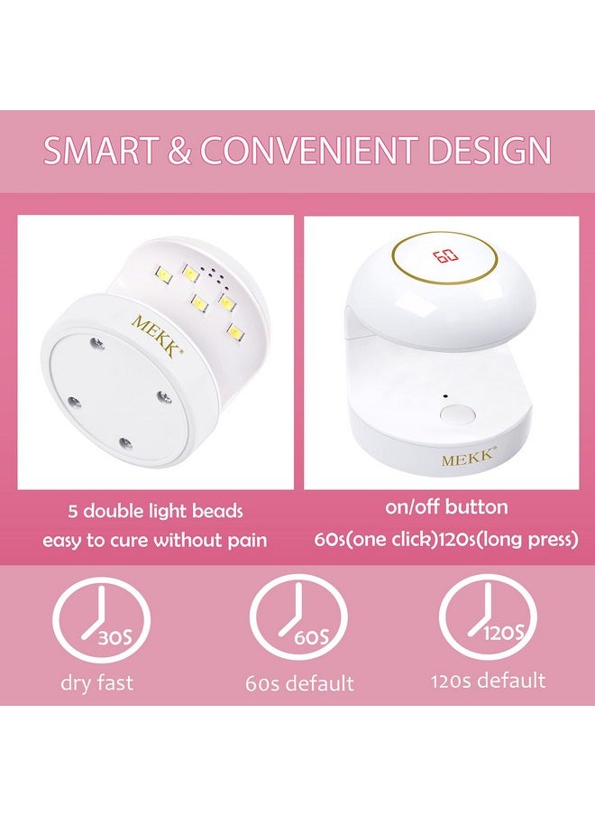 MEKK Mini Uv Light For Gel Nails Lcd Uv Light For Nails 18W One Finger Uv Led Nail Lamp Typec Uv Nail Lamp Innovative Led Nail Lamp Professional Nail Dryer For Nail Art（White）  - Image 3