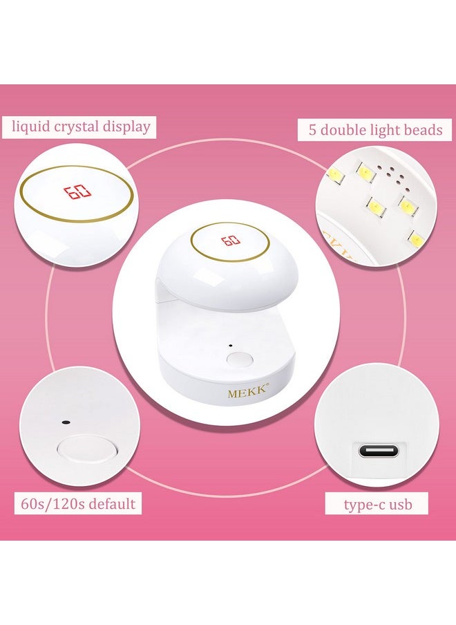 MEKK Mini Uv Light For Gel Nails Lcd Uv Light For Nails 18W One Finger Uv Led Nail Lamp Typec Uv Nail Lamp Innovative Led Nail Lamp Professional Nail Dryer For Nail Art（White）  - Image 5
