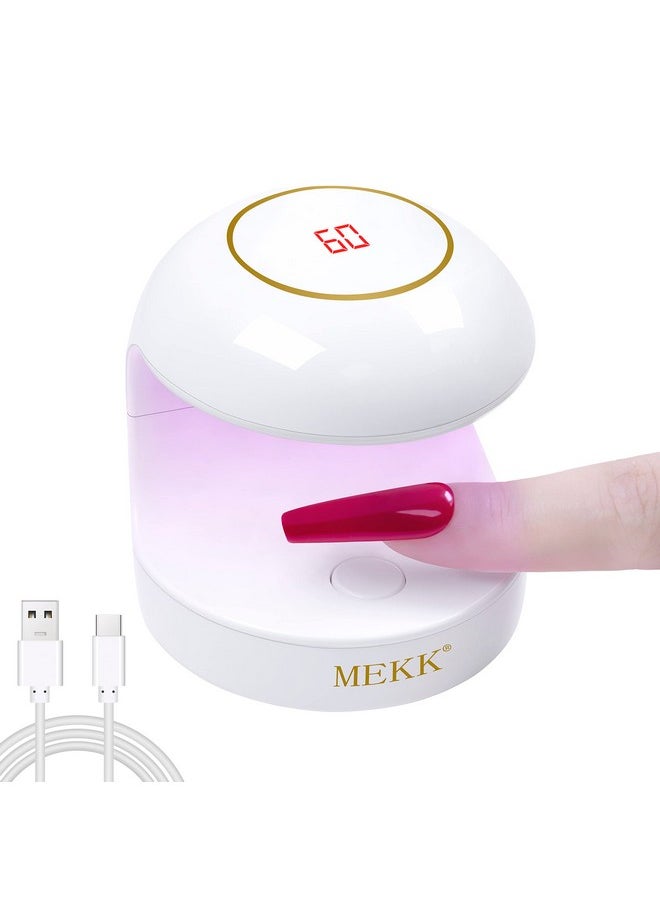 MEKK Mini Uv Light For Gel Nails Lcd Uv Light For Nails 18W One Finger Uv Led Nail Lamp Typec Uv Nail Lamp Innovative Led Nail Lamp Professional Nail Dryer For Nail Art（White）  - Image 1