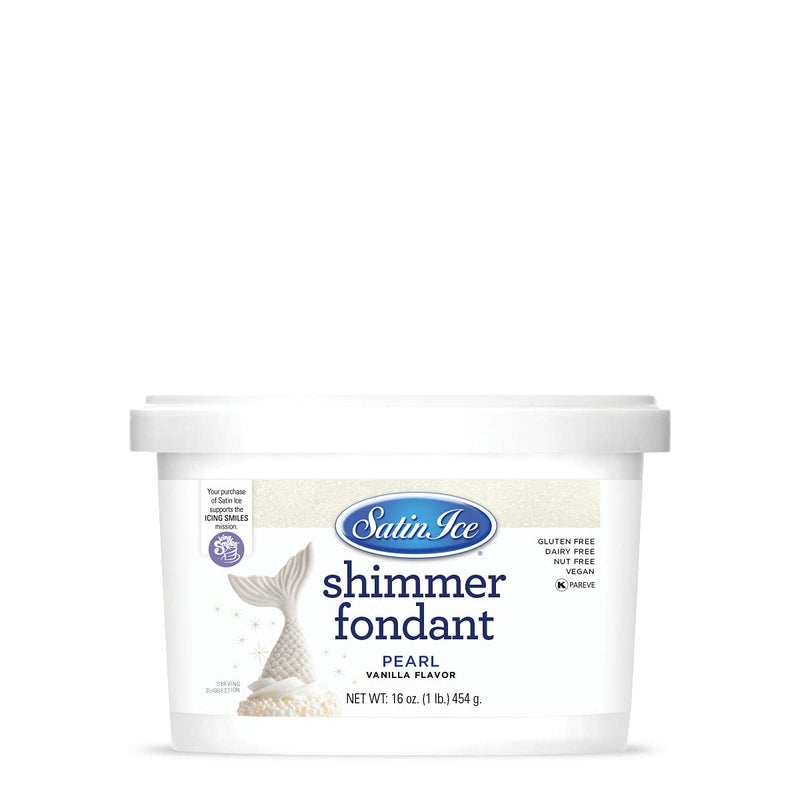 Satin Ice Pearl Shimmer Fondant With Edible Glitter (1 Pound, Vanilla) For Cake Decorating - Image 1