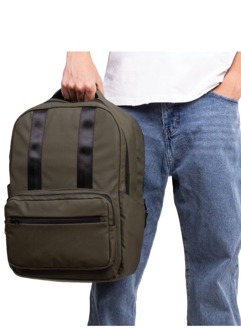 Ar supply AR Summit Backpack by Arij Bags | Laptop Backpack, Water-Resistant, Padded Laptop Compartment, Multiple Pockets, Travel and Daily Use (42 × 30 × 14 cm) (Olive) - Image 4