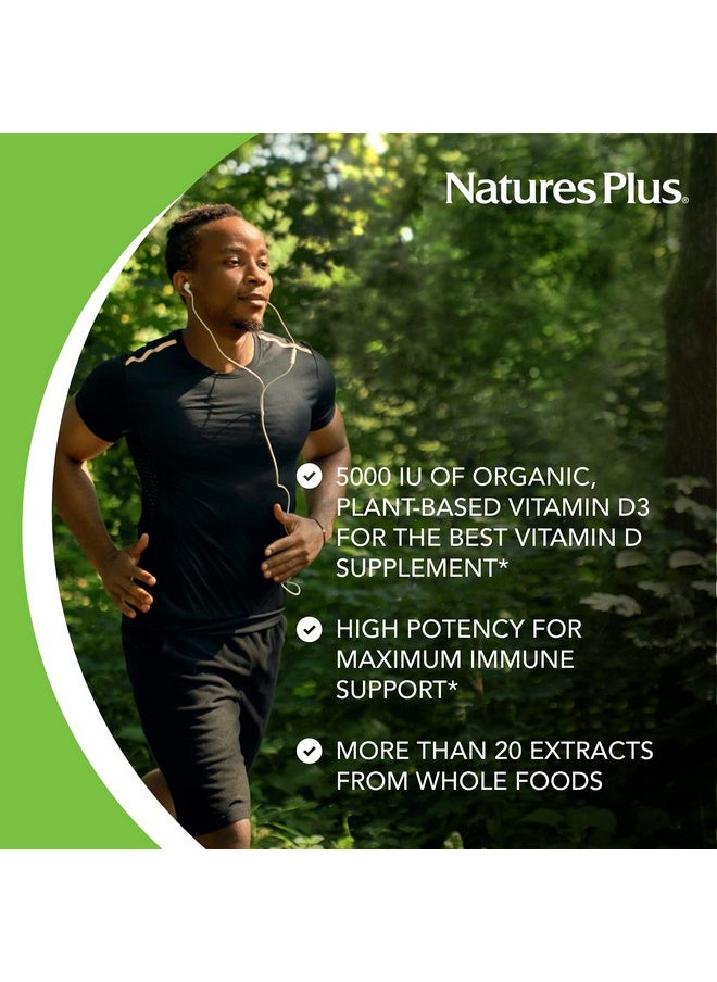 Nature's Plus - Naturesplus Source Of Life Garden Vitamin D3 60 Vegan Capsules Pack Of 2 Immune System Support Certified Organic Non Gmo Gluten Free 60 Total Servings - Image 1
