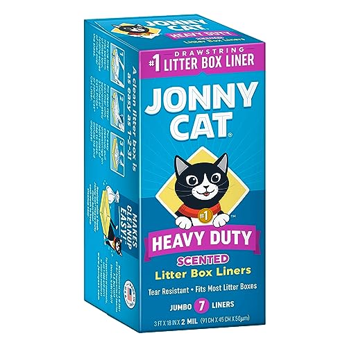 Jonny Cat Litter Box Liners: Fresh Scent - Heavy Duty - Tear & Leak Resistant - Drawstring Close - Jumbo, 7 Count - Image 1