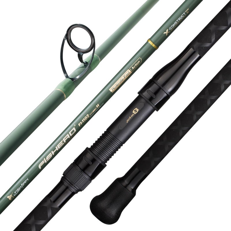 FISHAPPY Carbon Fiber Surf Rod Saltwater Surf Spinning Fishing Rod with Seaguide Reel Seat (9â€™ - 2 Piece) - Image 1