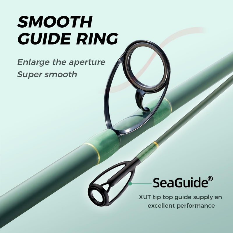 FISHAPPY Carbon Fiber Surf Rod Saltwater Surf Spinning Fishing Rod with Seaguide Reel Seat (9â€™ - 2 Piece) - Image 2