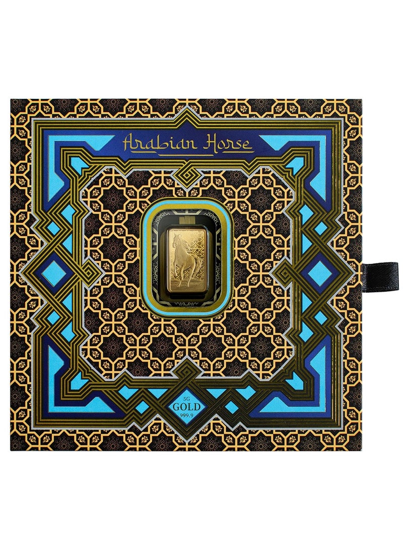 PAMP - Arabian Horse 5g Pure Gold Bar with Pendant Frame - Image 1