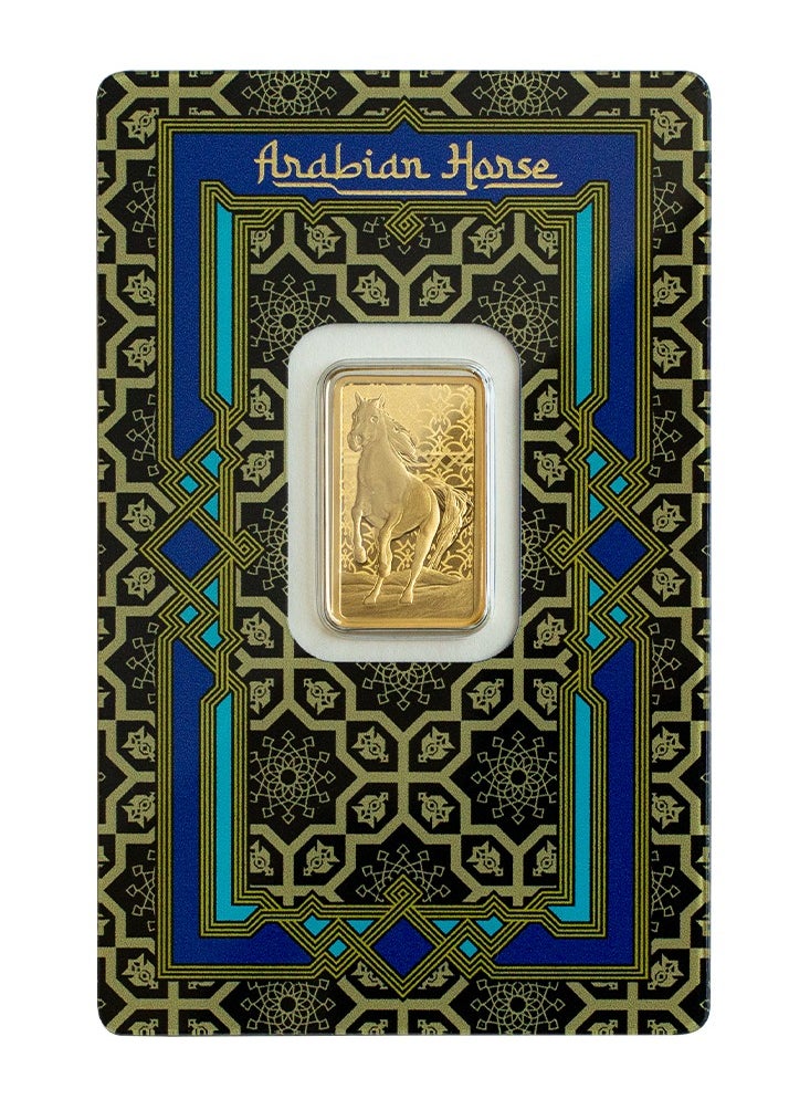 PAMP - Arabian Horse 5g Pure Gold Bar with Pendant Frame - Image 1