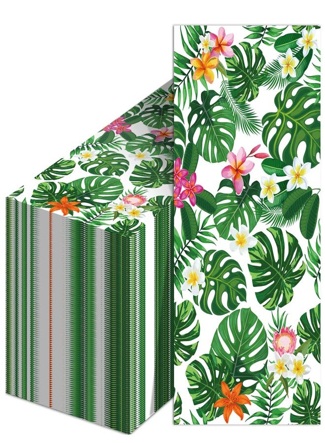 Tevxj Hawaiian Luau Party Supplies Aloha Happy Birthday Napkins Disposable Tropical Tiki Themed Luncheon Paper Napkins Hawaiian Party Table decorations (100 Pack) - Image 1
