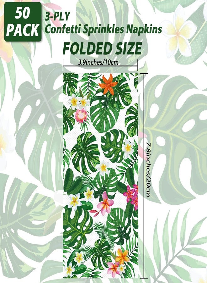 Tevxj Hawaiian Luau Party Supplies Aloha Happy Birthday Napkins Disposable Tropical Tiki Themed Luncheon Paper Napkins Hawaiian Party Table decorations (100 Pack) - Image 2