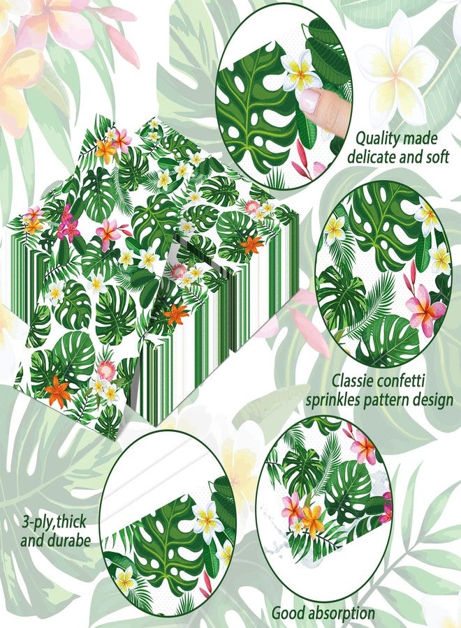 Tevxj Hawaiian Luau Party Supplies Aloha Happy Birthday Napkins Disposable Tropical Tiki Themed Luncheon Paper Napkins Hawaiian Party Table decorations (100 Pack) - Image 3