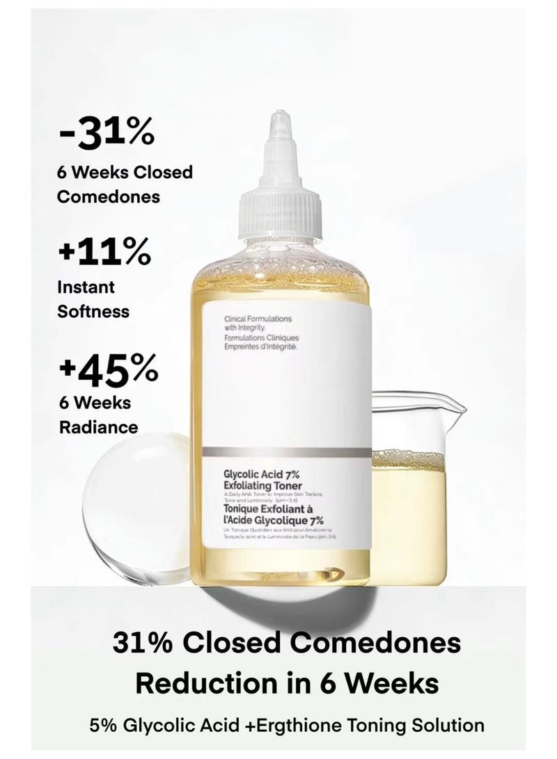 240ml Glycolic Acid 7% Toner - Daily Exfoliating Facial Treatment