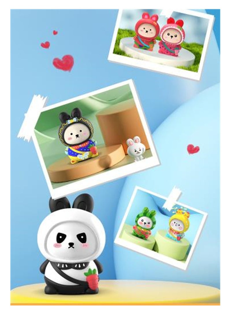 SYOSI 6PCS Unpainted Ceramics, Ceramic Painting Kit, Paintable Ceramics to Paint Your Own Ceramic, DIY Handmade Bag Painting Coloring Bunny Set, Complete Plaster Craft - Image 2