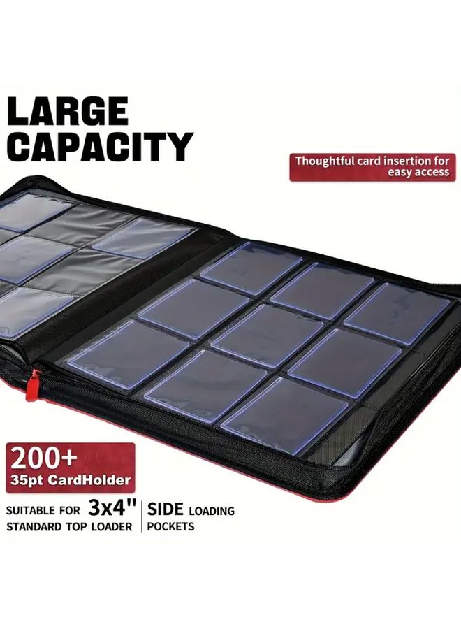9 Pocket Card Storage Binder Double Sided Ring Free Holds 216 Cards Compatible with TCG Sports Cards Red - Image 5