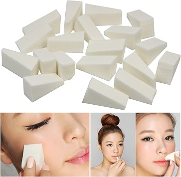 TRIXES 20 قطعة × إسفنجات مكياج على شكل مثلث خالية من اللاتكس خلاط تجميل للاستخدامات التجميلية تطبيق الأساس الاحترافي ودمج الأساس وفن الأظافر باللون الأبيض من TRIXES - Image 5