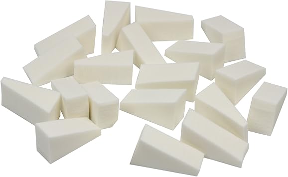 TRIXES 20 قطعة × إسفنجات مكياج على شكل مثلث خالية من اللاتكس خلاط تجميل للاستخدامات التجميلية تطبيق الأساس الاحترافي ودمج الأساس وفن الأظافر باللون الأبيض من TRIXES - Image 1