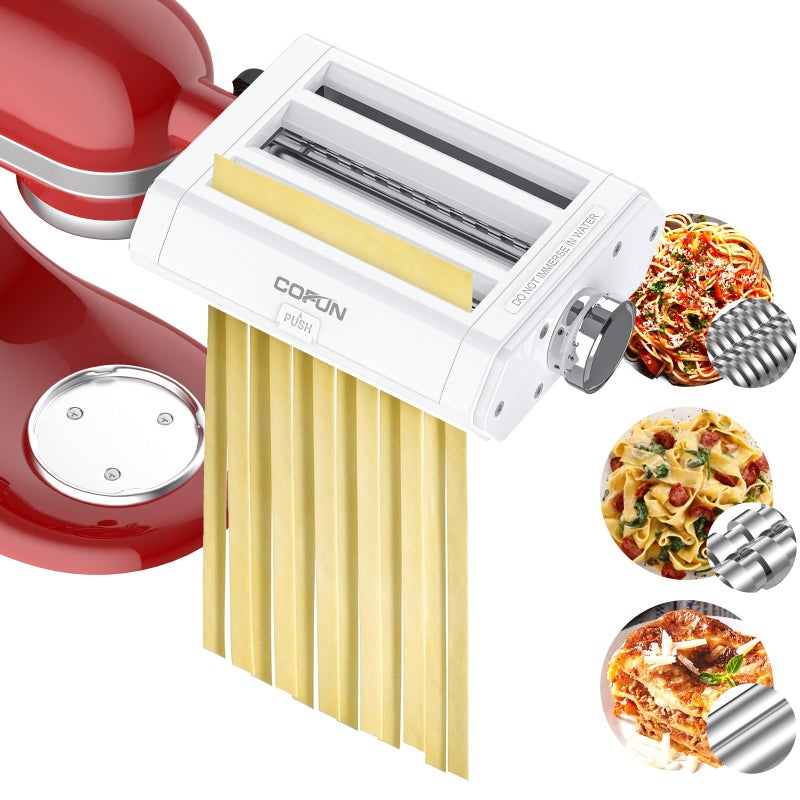 Pasta Maker Attachment for KitchenAid Stand Mixer 3 in 1 Pasta Roller Cutter Attachment Set for KitchenAid Accessory Included Pasta Sheet Roller Spaghetti Cutter Fettuccine Cutter