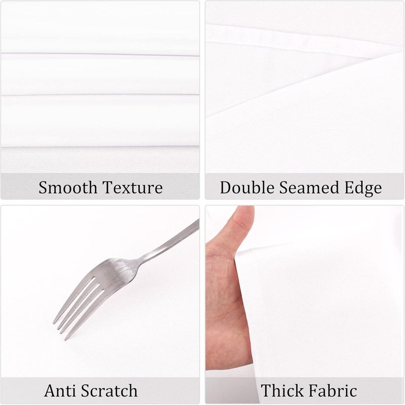 klarako 8 Pack Thick Premium Round Tablecloth 108 Inch Round Table Covers Washable Polyester Fabric Round Table Clothes for Wedding Party Reception Banquet Buffet Restaurant (White, 108 Inch) - Image 3