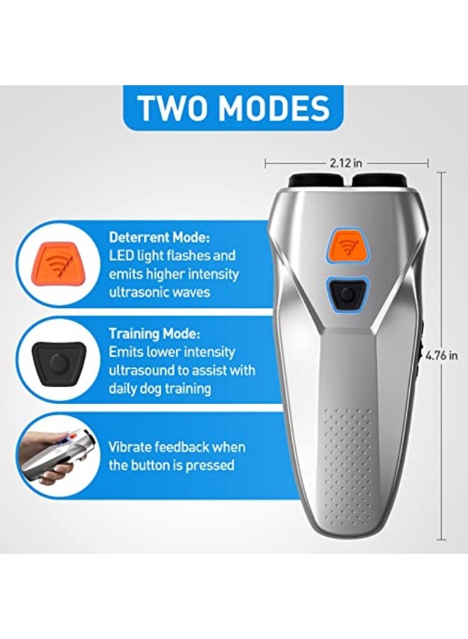 Generic Dog Barking Control Devices Dual Sensor Anti Barking Device with Training/Deterrent Modes Dog Whistle to Stop Barking Ultrasonic Dog Barking Deterrent with LED Flashlight 25 FT Range Rechargeable  - Image 3