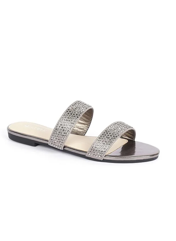 كابلي صنادل نسائية مزينة بشريطين