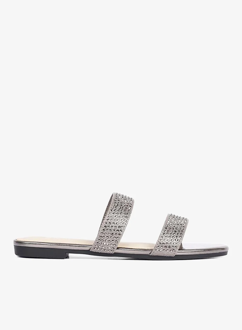 كابلي صنادل نسائية مزينة بشريطين