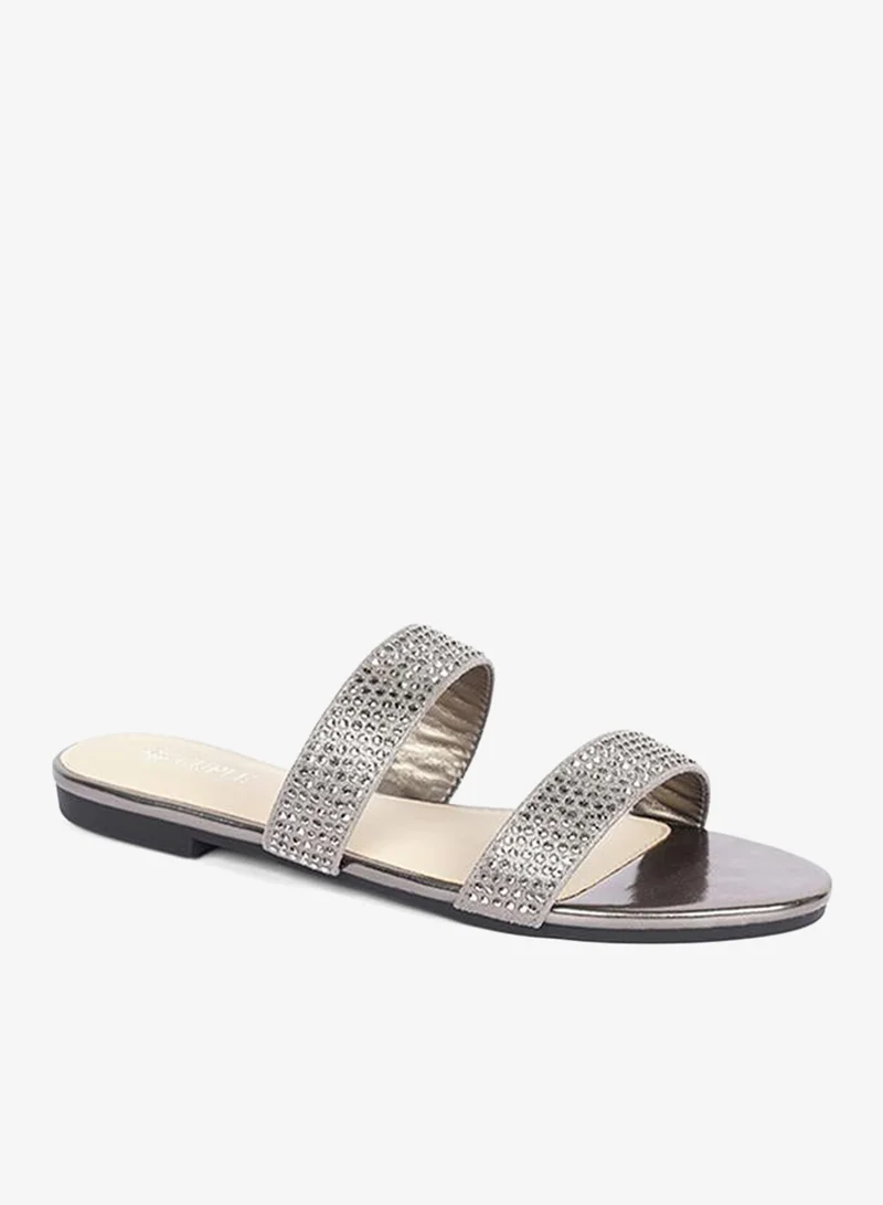 كابلي صنادل نسائية مزينة بشريطين