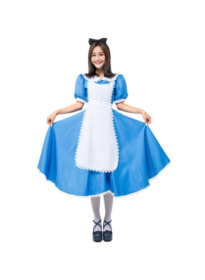 NIBEMINENT Alice's anime maid costume, blue maid costume, Halloween costume - Image 1