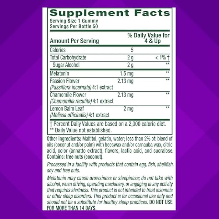 Vitafusion Kids Melatonin Gummy Supplements, Tropical Peach Flavored Sleep Support Supplements (1), 50 Count - Image 4