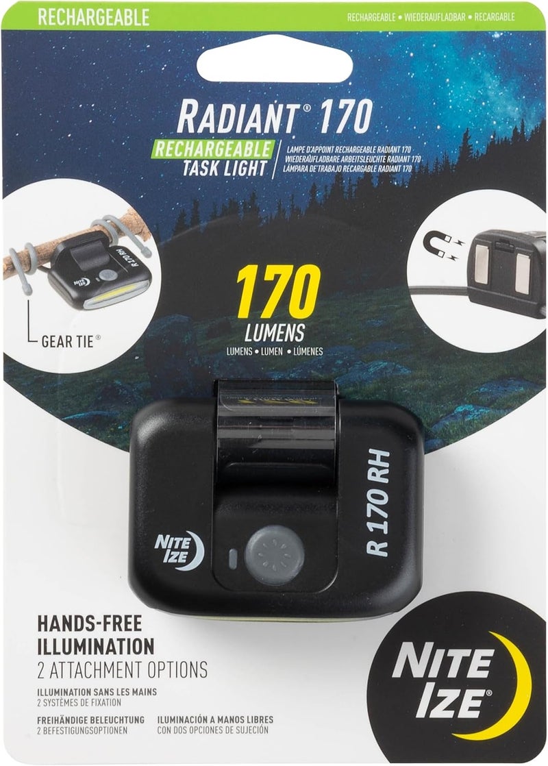 Nite Ize Radiant 170 Rechargeable Task Light with Magnetic Mount and Gear Ties - Image 1