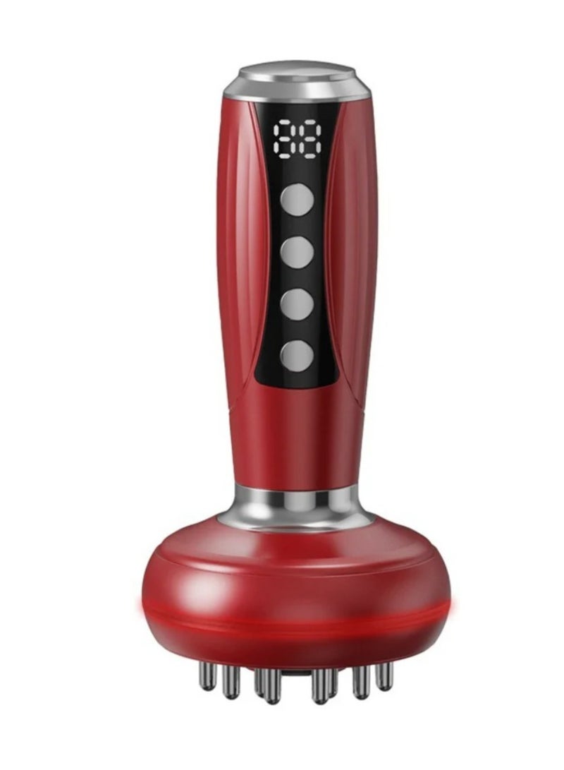 Digi Core جهاز تدليك السيلوليت بلويلي، جهاز نحت الجسم الكهربائي مع تيار كهربائي دقيق EMS، علاج بالضوء الأحمر والحرارة، جهاز تدليك محمول مضاد للسيلوليت والدهون للخصر والمعدة والساقين والذراعين، شاشة رقمية، أوضاع تدليك متعددة، جهاز تنحيف وشد البشرة، أحمر - Image 1