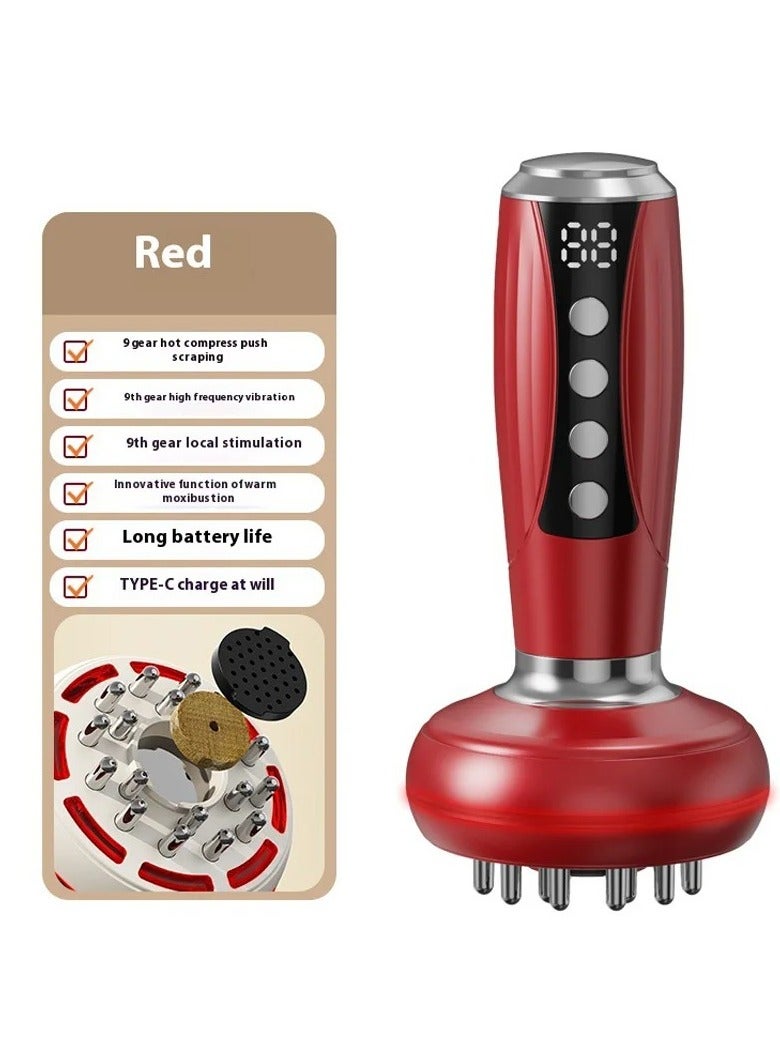 Digi Core جهاز تدليك السيلوليت بلويلي، جهاز نحت الجسم الكهربائي مع تيار كهربائي دقيق EMS، علاج بالضوء الأحمر والحرارة، جهاز تدليك محمول مضاد للسيلوليت والدهون للخصر والمعدة والساقين والذراعين، شاشة رقمية، أوضاع تدليك متعددة، جهاز تنحيف وشد البشرة، أحمر - Image 2