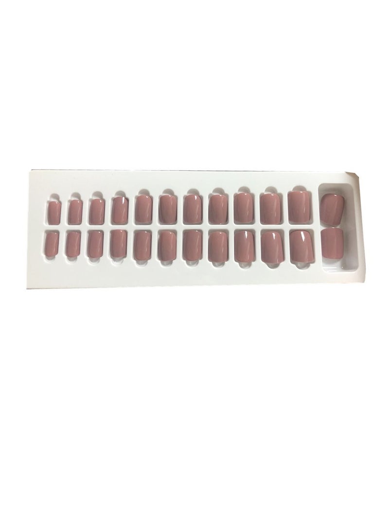 Generic 24-Piece Gloss Fake Nails Kit  pink - Image 2