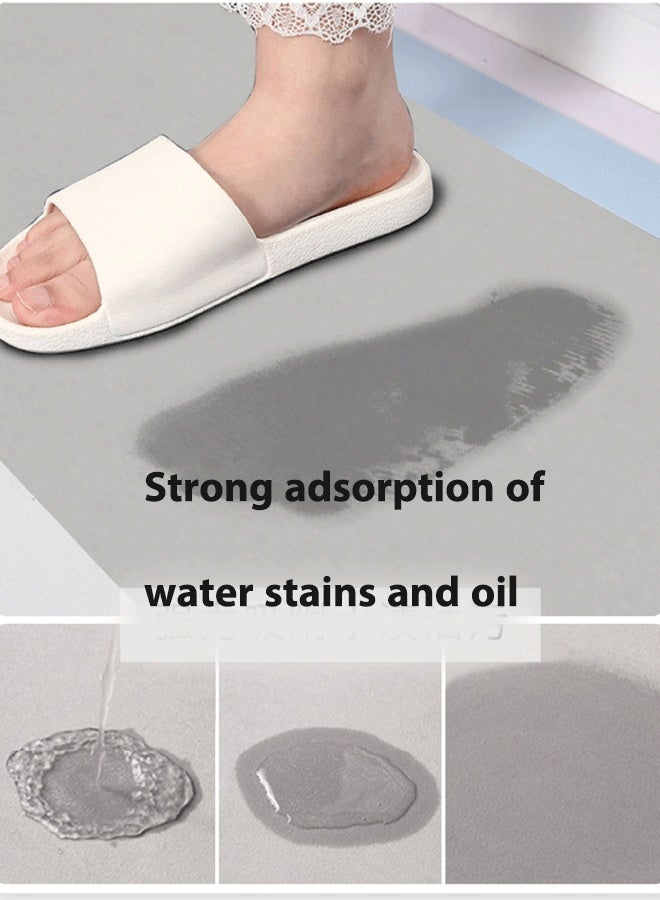 XiuWoo 2 PCS Kitchen Mats and Rugs Set , Non Slip Heavy Duty Standing Mat, Quick Dry Diatom Mud Floor Mat, Extra Soft and Absorbent Floor Mats for Kitchen, Bath, Office, Laundry(40*60cm+40*120cm) - Image 2
